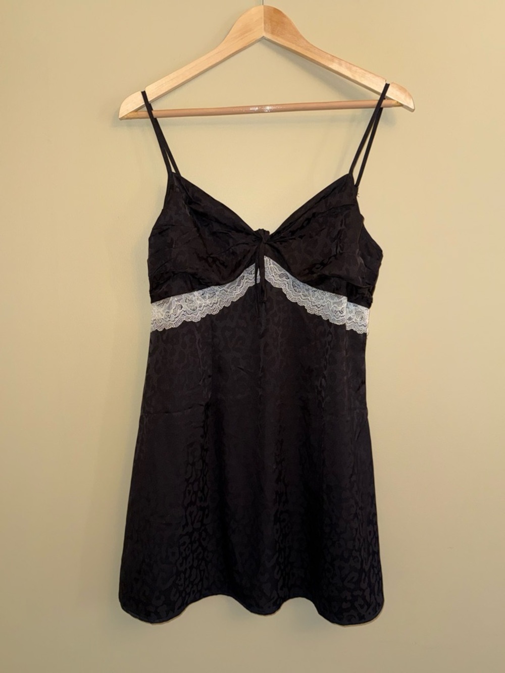 Black Cheetah Slip Dress Size L Romantic Goth Croquette fairy Grunge baby doll